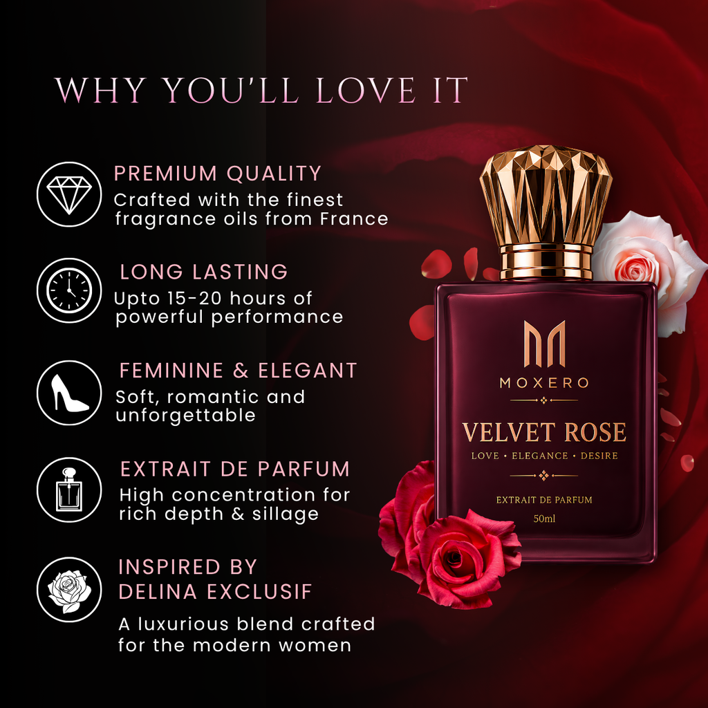 elvet Rose by Moxero — long-lasting IFRA certified perfume benefits