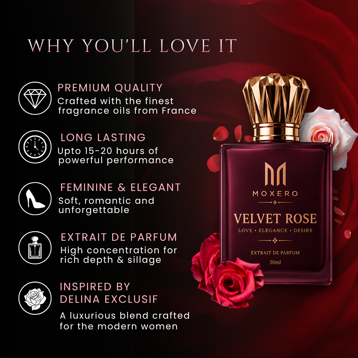 elvet Rose by Moxero — long-lasting IFRA certified perfume benefits