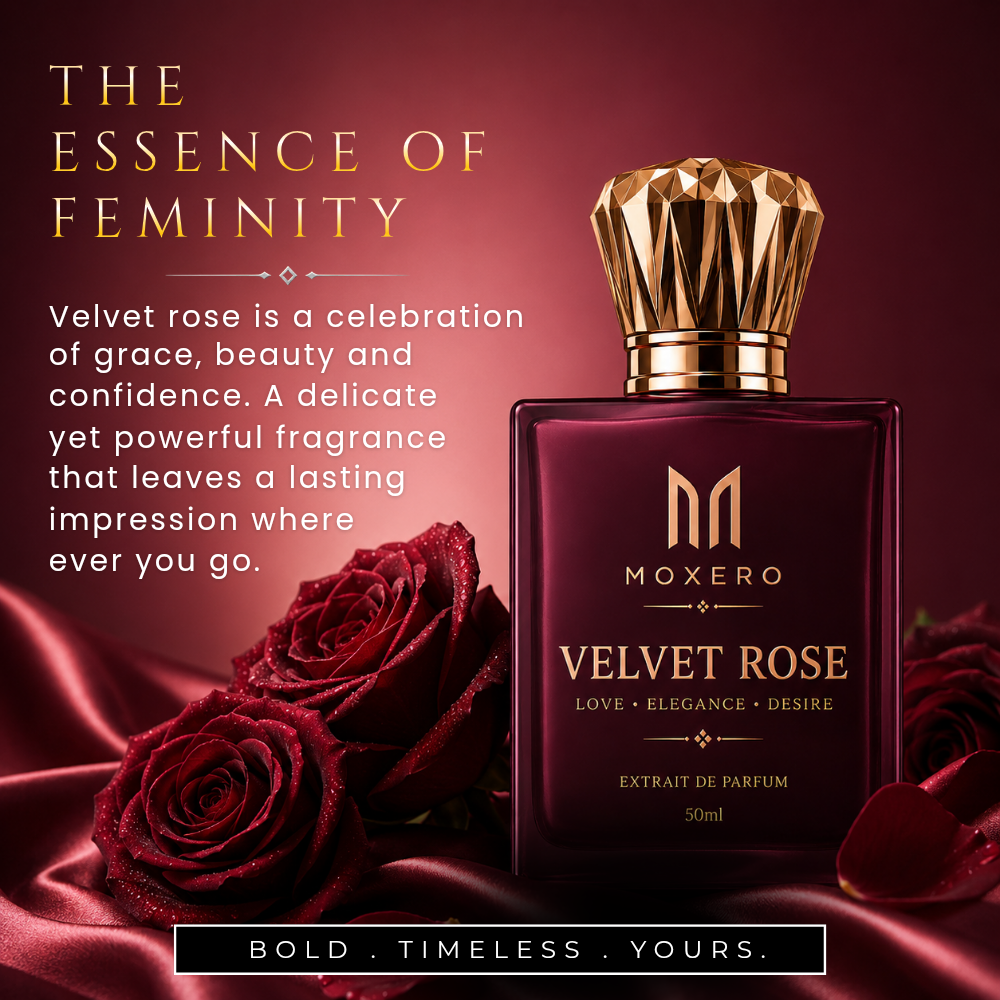 Moxero Velvet Rose luxury Extrait De Parfum bottle for women